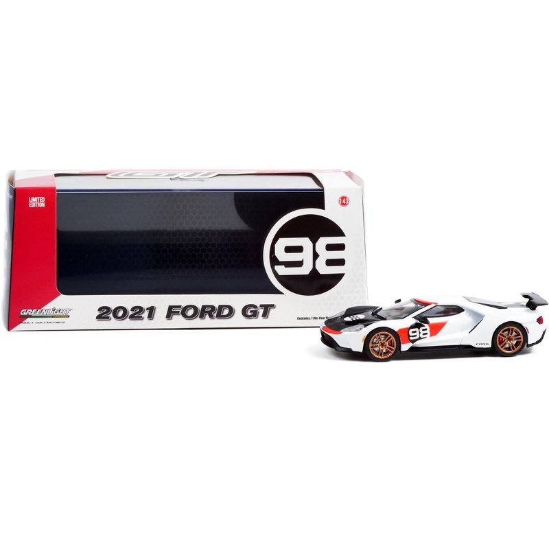 2021 Ford GT #98 Tribute to Ford MKII Miles & Ruby 24H Daytona 1966 "Ford GT Heritage Edition" 1/43 Diecast Model by Greenlight