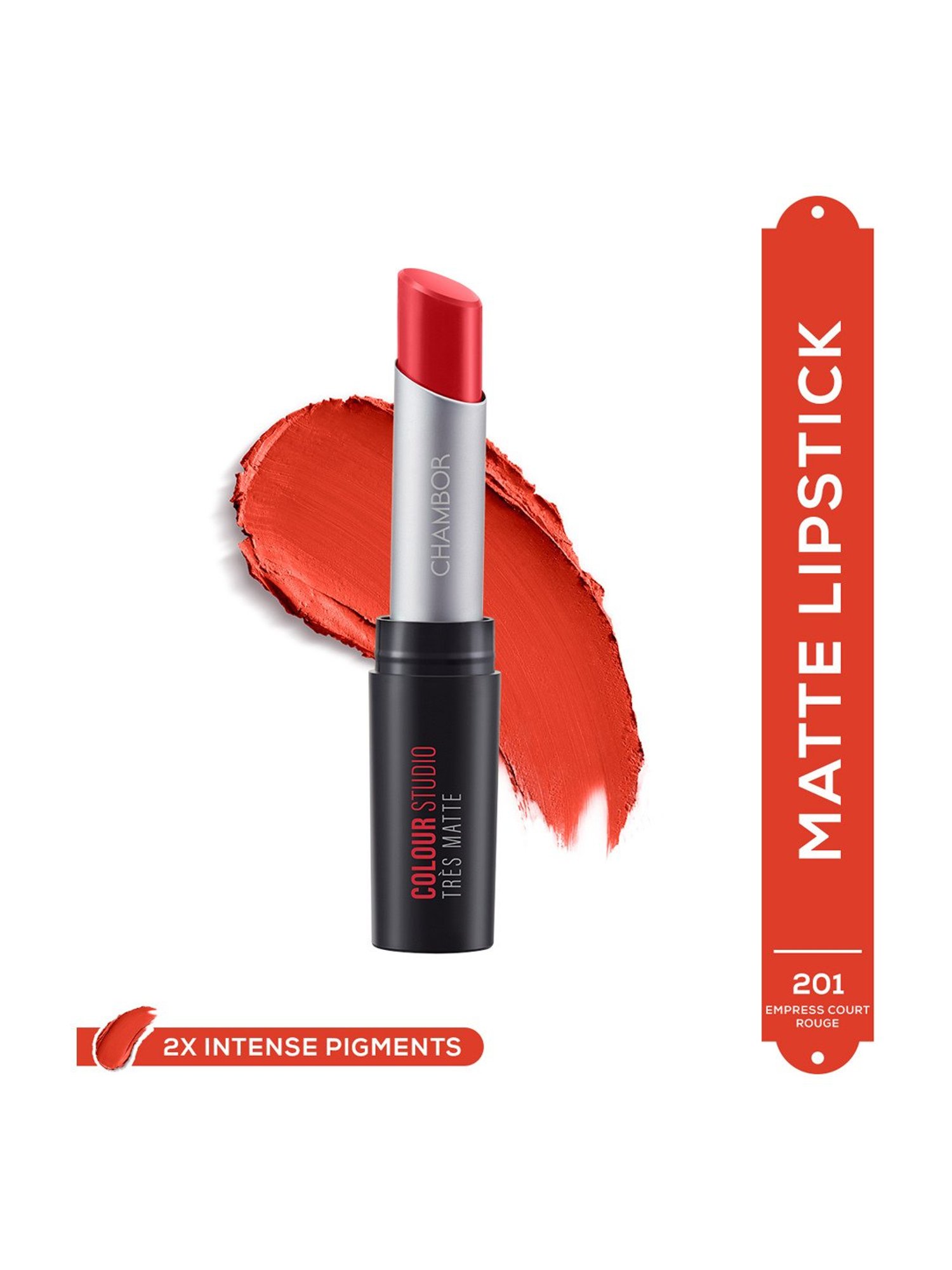 CHAMBOR Colour Studio Tres Matte Lipstick 201 Empress Court Rouge - 3.2 gm