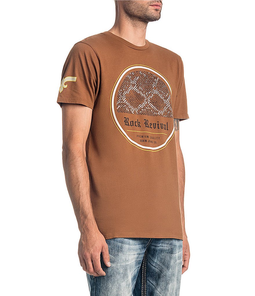 Rock Revival Short-Sleeve Circle Snake Print T-Shirt