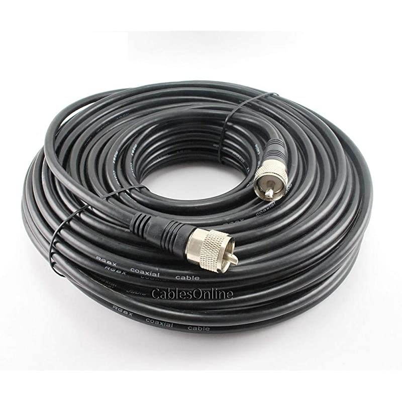 Cablesonline 100ft RG8x Coax Uhf PL259 Male to Male 50 Ohm Antenna Cable RU100