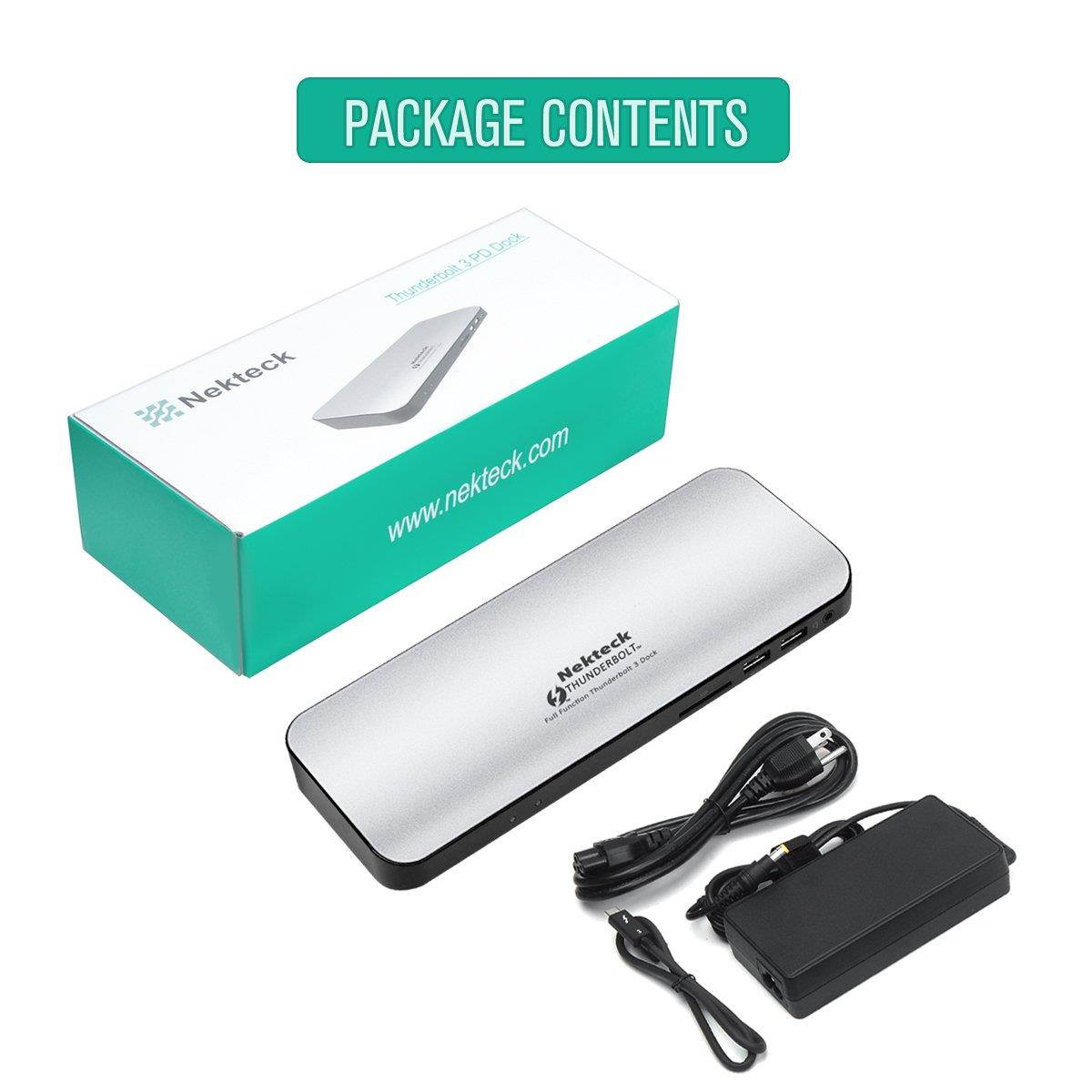 [Thunderbolt Certified] Nekteck Thunderbolt 3 PD Docking Station, Supports 4K HD Display, 60W Power Delivery, 4K HDMI2.0@60Hz, 5 USB 3.0 ports, for MackBook Pro Late 2016/2017 & Specific Windows/macOS