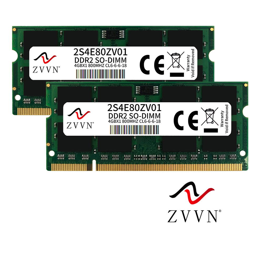 ZVVN 8GB Kit (2x 4GB) 200-Pin DDR2 SO-DIMM DDR2 800 (PC2 6400) Laptop Notebook Memory Model 2S4E80ZV02