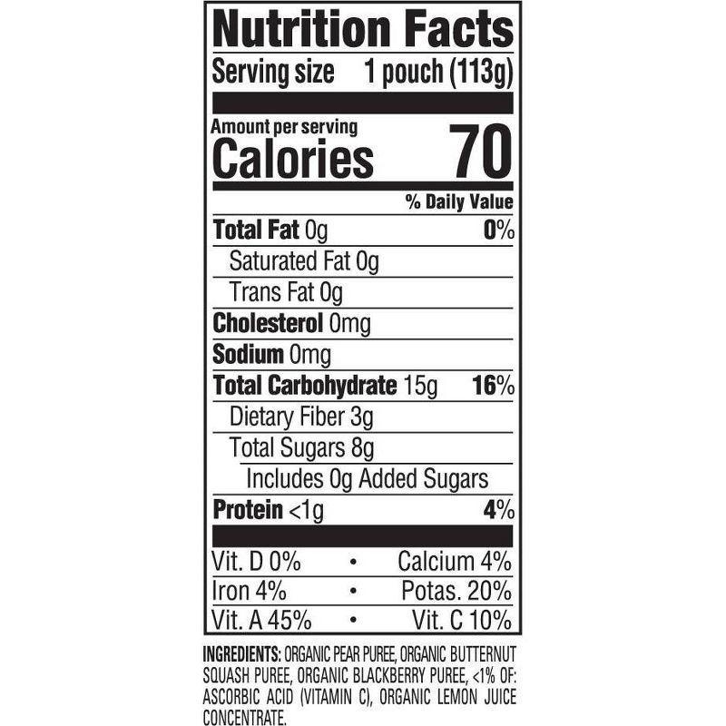 HappyBaby Clearly Crafted Pears Squash & Blackberries Baby Food - 4oz