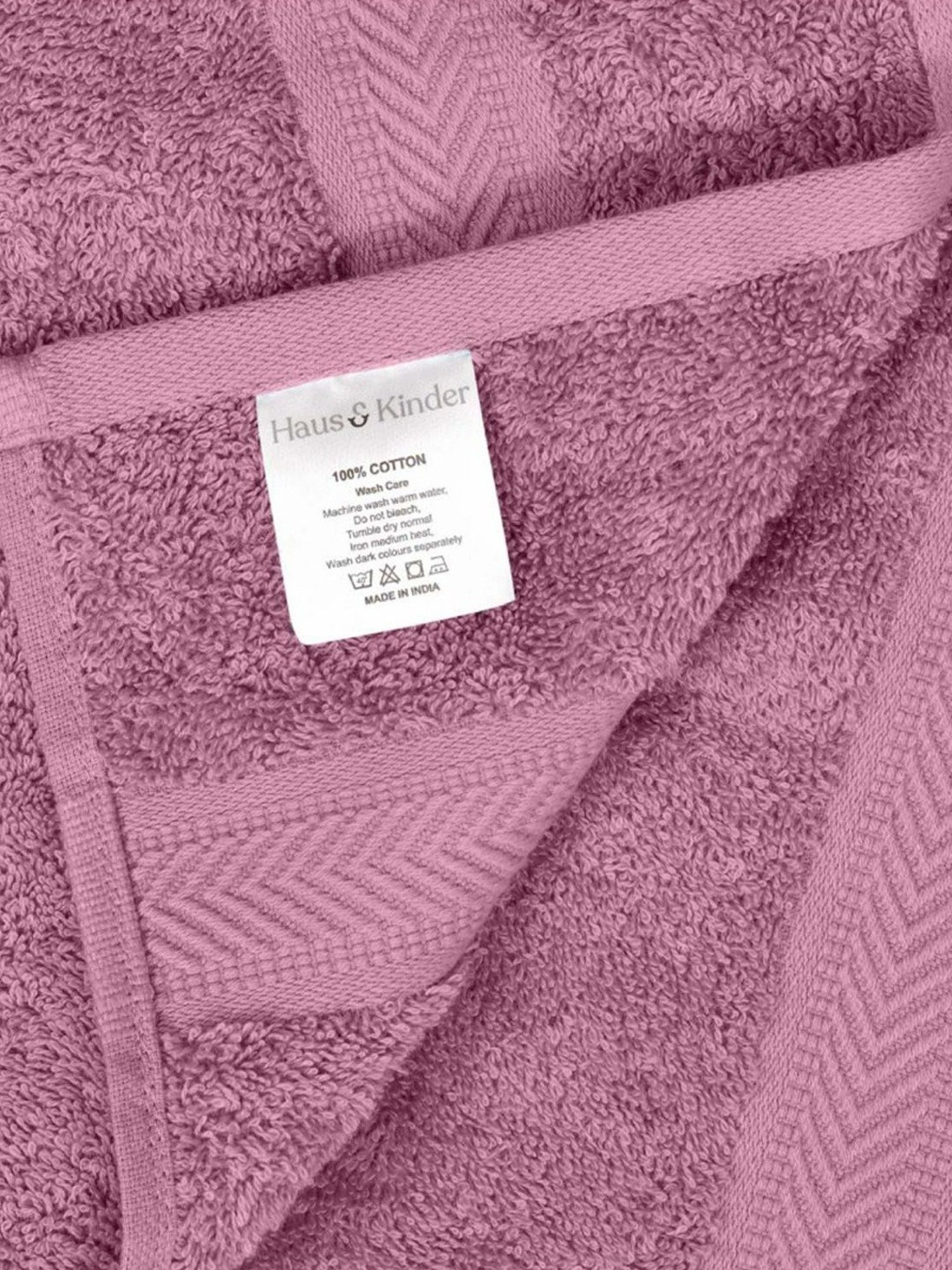 Haus & Kinder Self Pink & Lilac 500 GSM Cotton Bath Towel - Set of 2