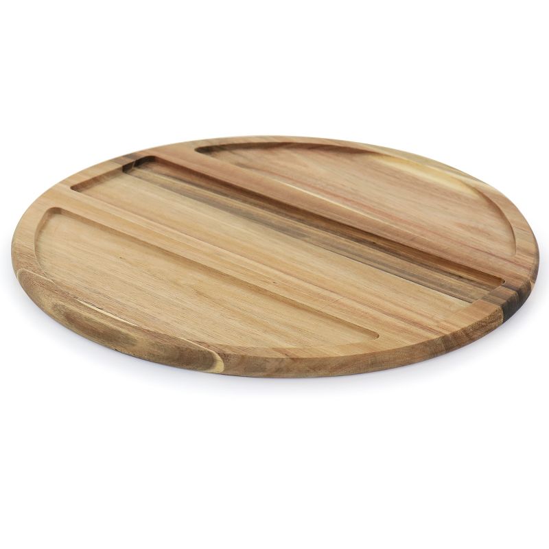 Gibson Elite 2 Piece Gracious Dining Ceramic Bowl Set With Acacia Wood Tray