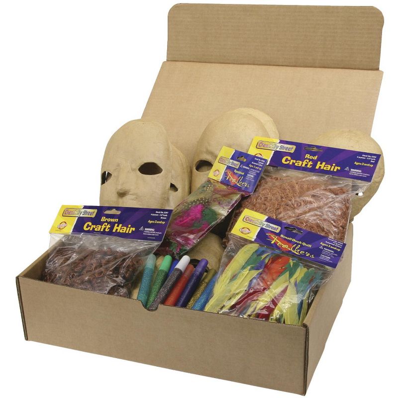 Creativity Street Papier-Mache Mask Classroom Activity Kit, 8 X 6 in, pk of 12