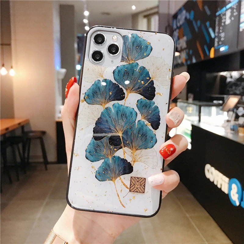 Luxury Gold Foil Silicon Case For iPhone 12 11 Pro Xs Max Mini SE Glitter Quicksand Marble Soft Cover For iPhone X XR 6 7 8 Plus