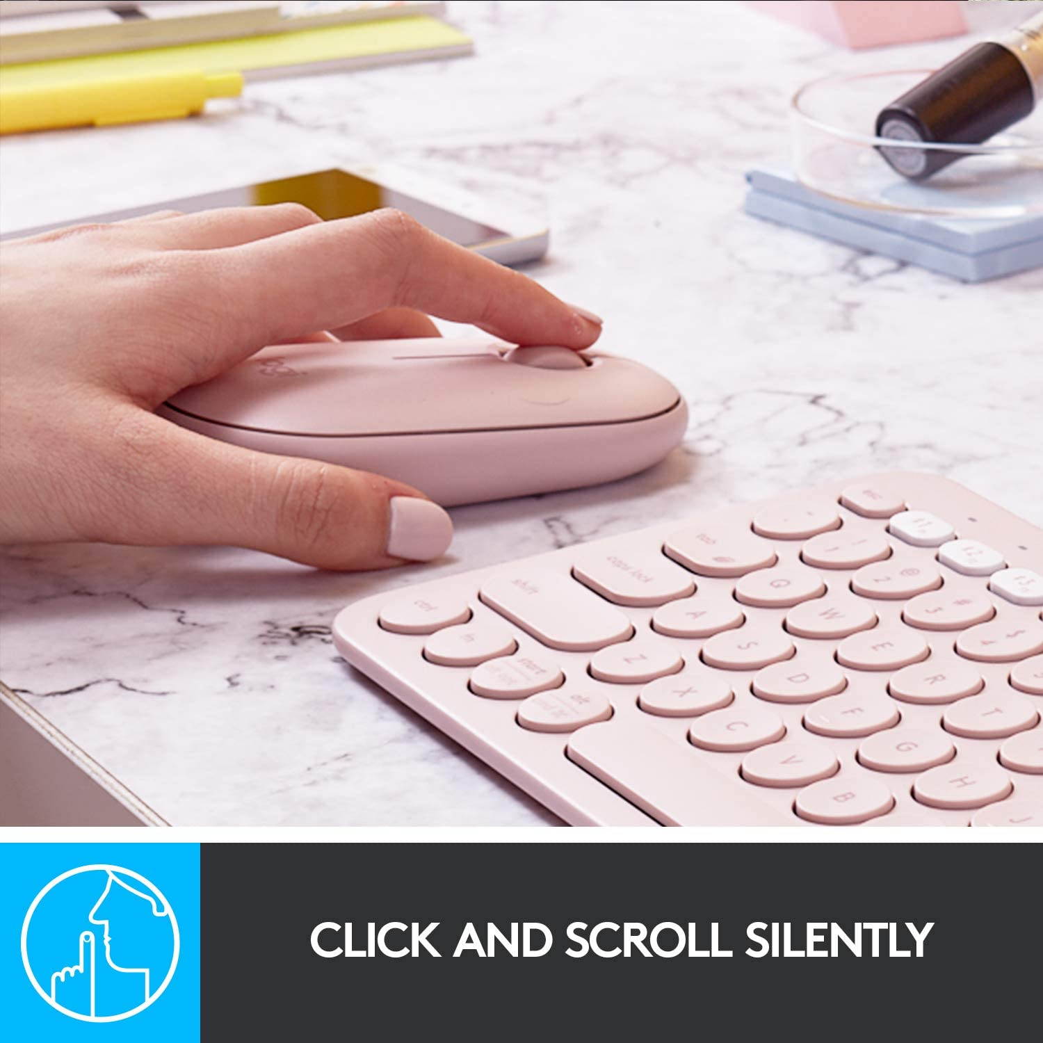 Logitech M355 Portable Wireless Mouse with Bluetooth or 2.4 GHz Receiver, Silent, Slim Computer Mouse with Quiet Click for Laptop, Notebook, PC and Mac - Black