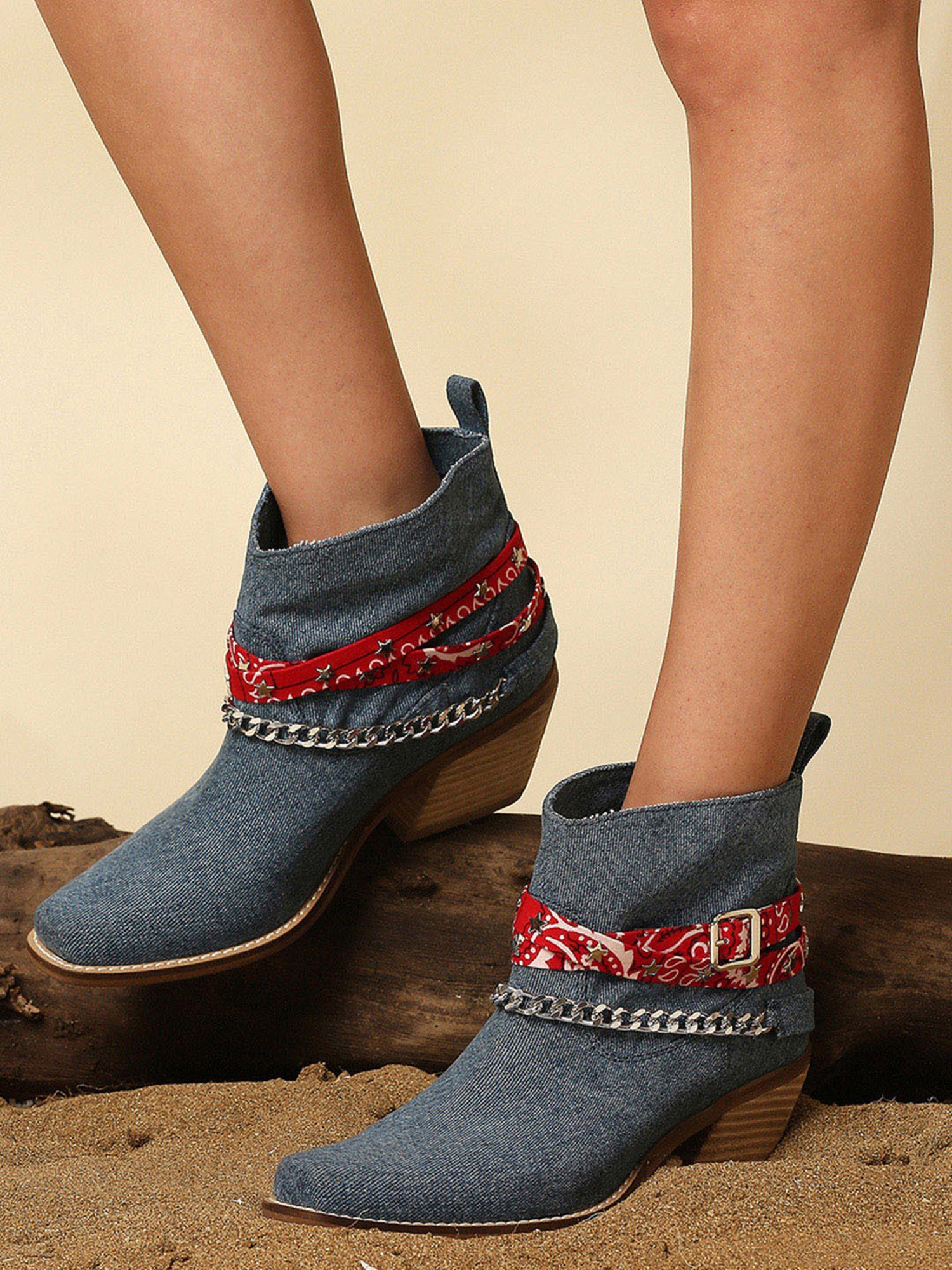 Tao Paris Women's Budapest Blue Casual Booties