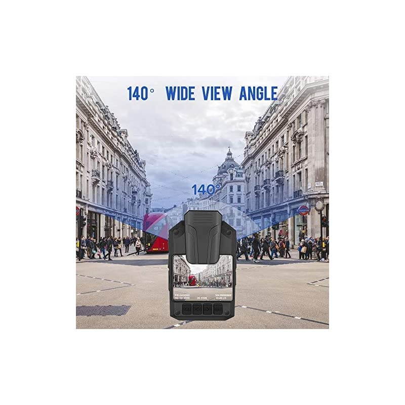 P100 1296P Body Mounted Camera 8-9hrs Recording Wearable Video Recorder Manually Night Vision for Law Enforcement (64G)