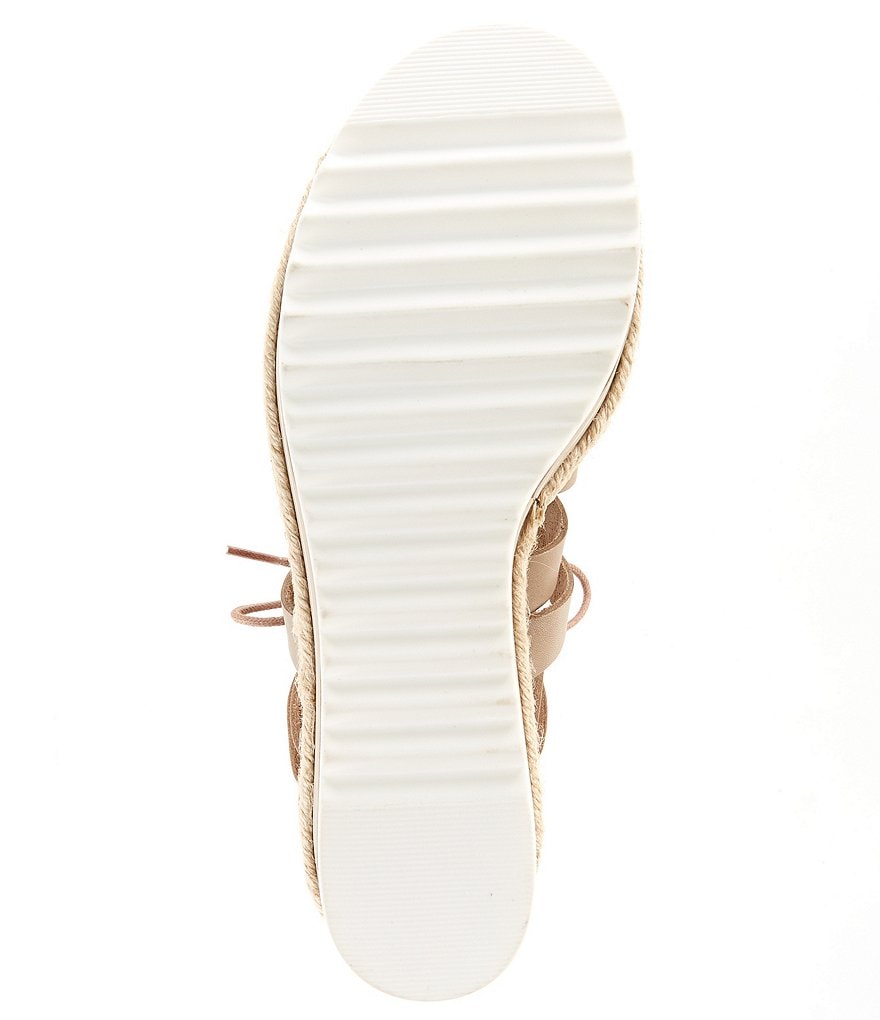 GB Whirrl-Windd Strappy Leather Lace-Up Platform Espadrille Detail Wedges