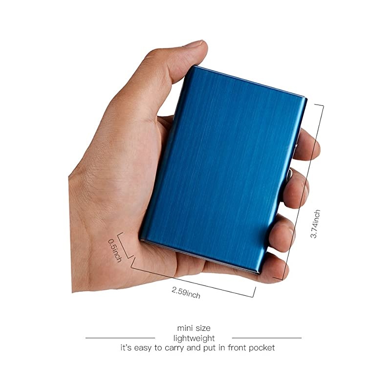 Credit Card Holder Metal Wallet Stainless Steel Credit Card Protector Case for Men or Women