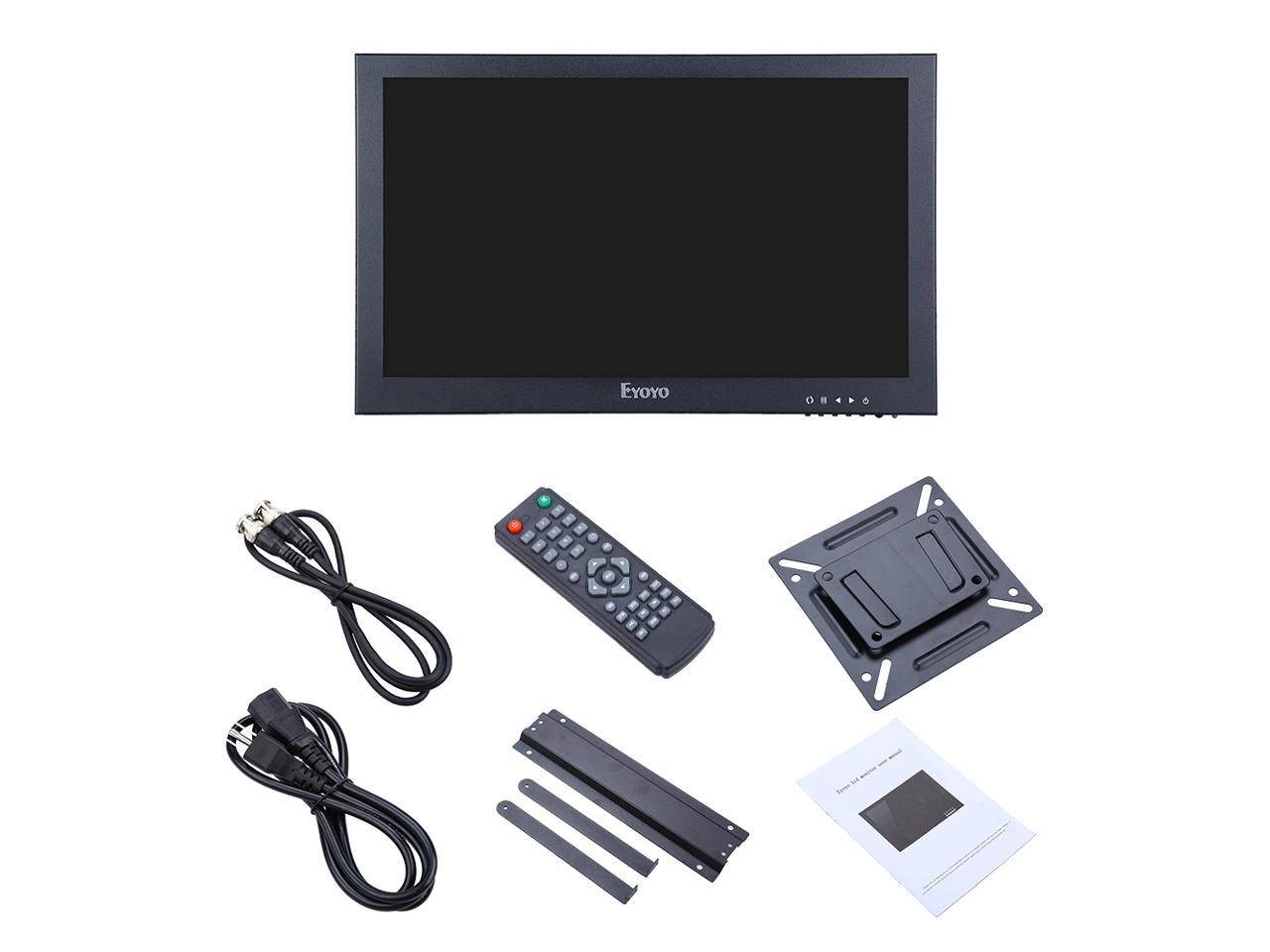 Eyoyo 13" HDMI IPS Monitor Full HD 1920x1080 Video Audio VGA BNC HDMI Input Screen Display For CCTV DVD