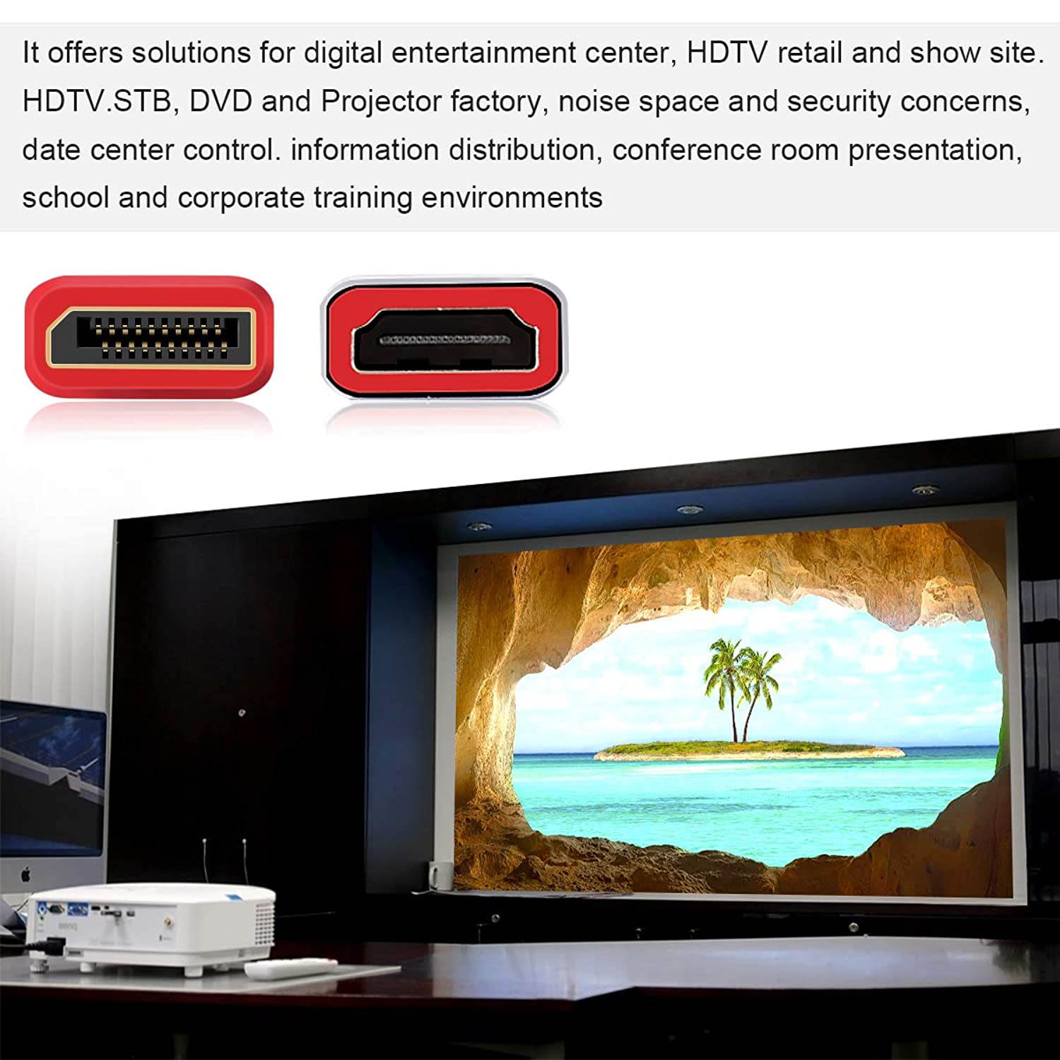 FREEGENE Displayport to HDMI Adapter 4K2K Gold Plated Male DP to Female HDMI Converter Aluminum Alloy