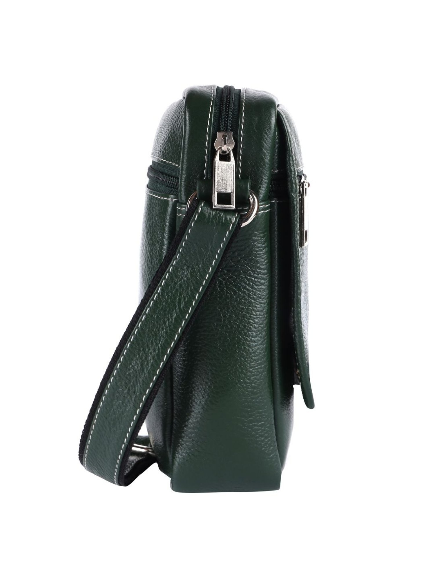 HiLEDER Green Textured Small Leather 5.5 inch Cross Body Bag