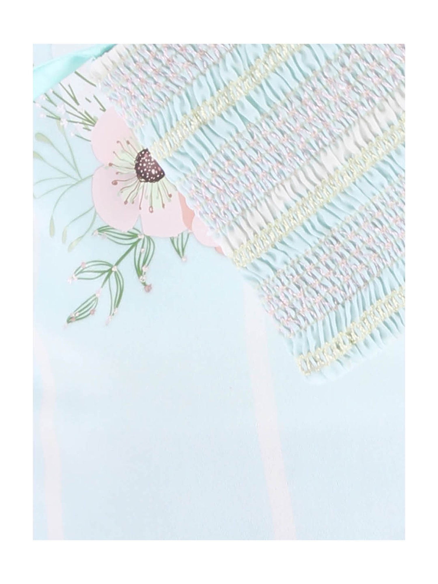 Cutecumber Kids Aqua Printed Dress with Sling Bag