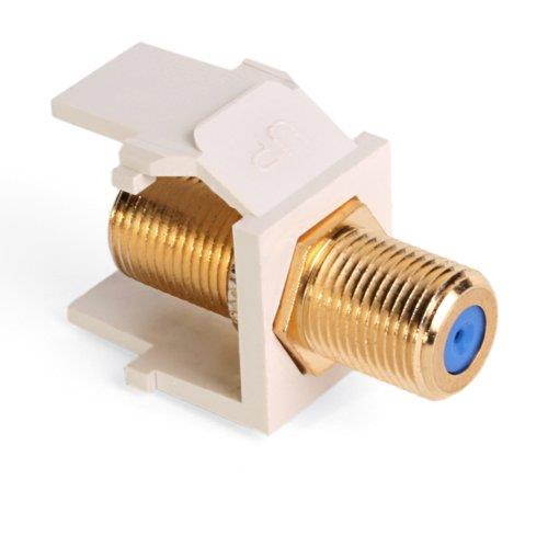 Snap In Gold F Connector Jack Light Almond