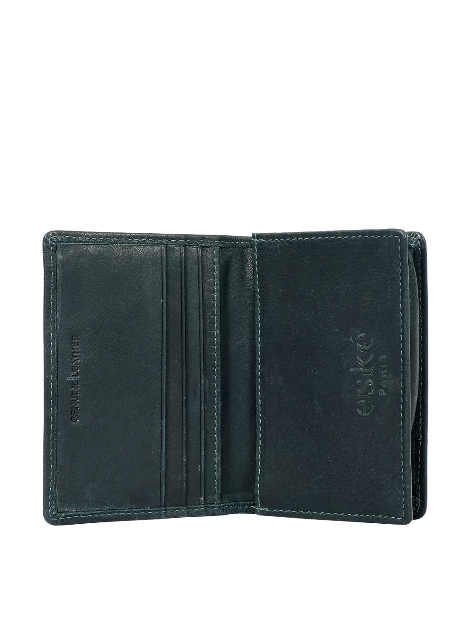 Eske Green Formal Leather Coin & Card Case for Men