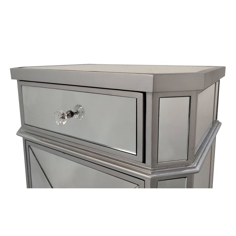 Single Drawer Mirrored Accent Cabinet Silver/Clear - The Urban Port