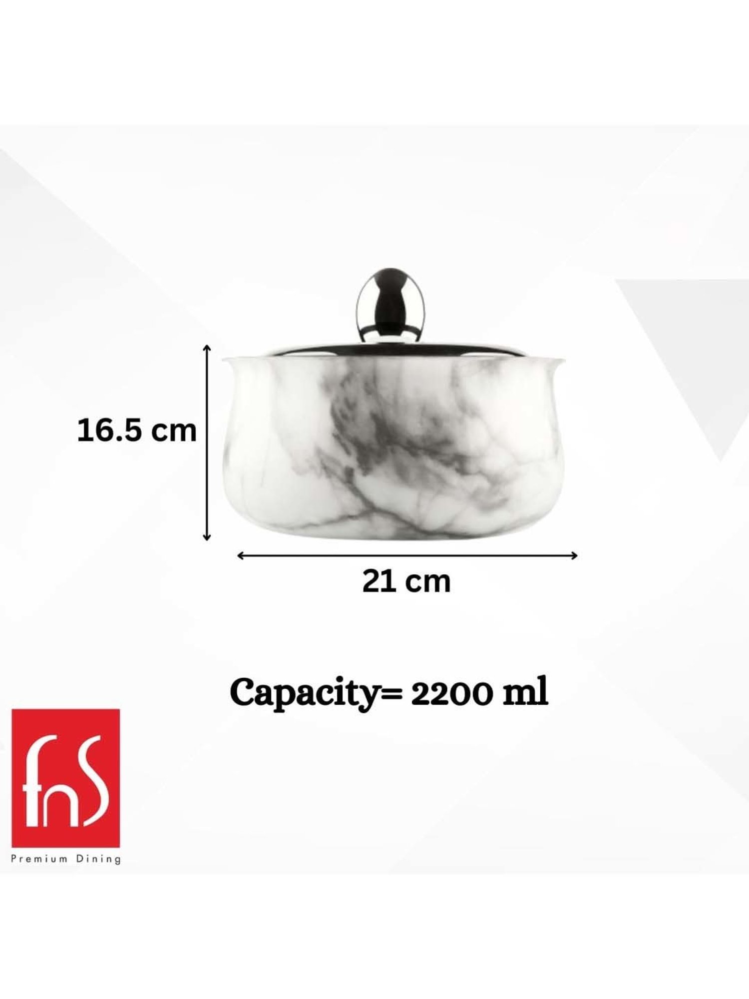 Nirlon Gas Compatible Aluminium Casserole with Bakelite Handle - 2.6 L