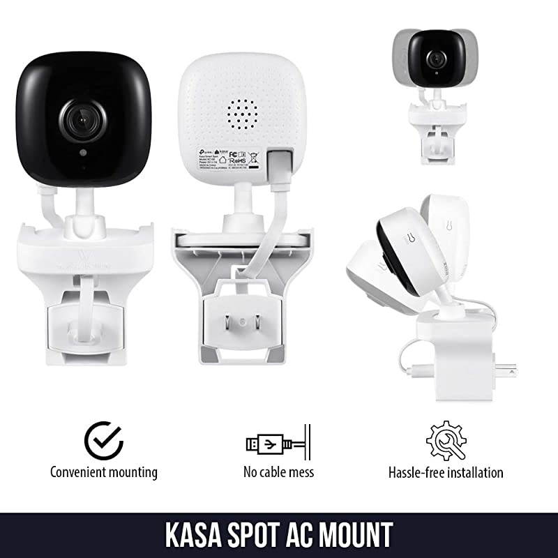 360 Degree AC Outlet Swivel Mount Compatible with Kasa Spot Indoor Camera Flexible Mounting Option for Your Home Security Camera NOT Compatible with Kasa Spot WireFree Camera