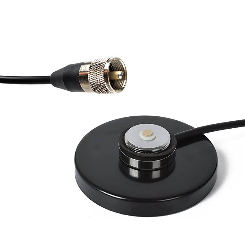 TCMB90 NMO Mount Magnetic Base for Car Bus Taxi Mobile Radio Antenna W5M164ft RG58 Coaxial Cable PL259 Plug