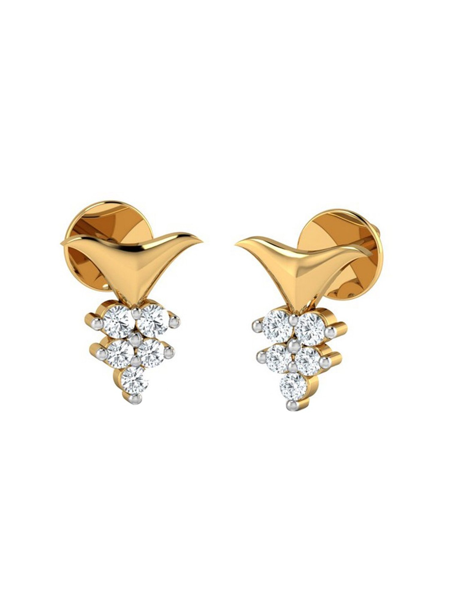 Sri Jagdamba Pearls Padma 18 kt Gold & Diamond Earrings