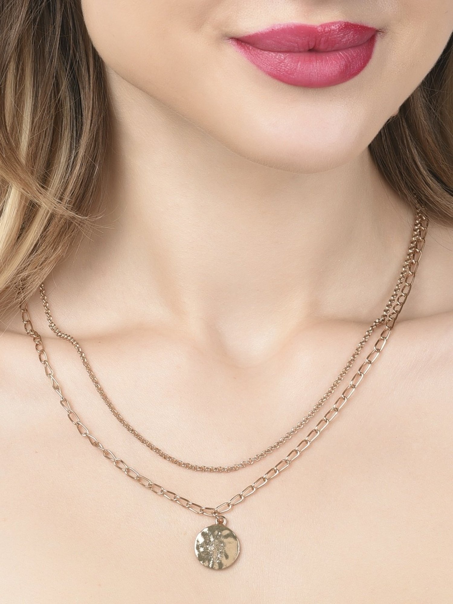 Zaveri Pearls Set of 2 Gold Tone Contemporary Chains -ZPFK15109