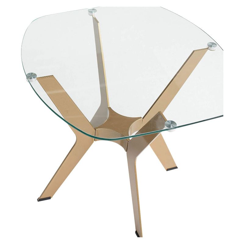 Studio Designs Archtech Round Modern Living Room Decor Furniture Accent End Side Table, Gold and Glass