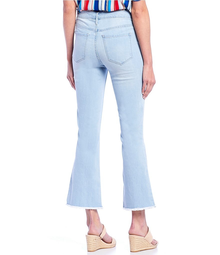 Code Bleu High Rise Crop Kick Frayed Hem Jeans