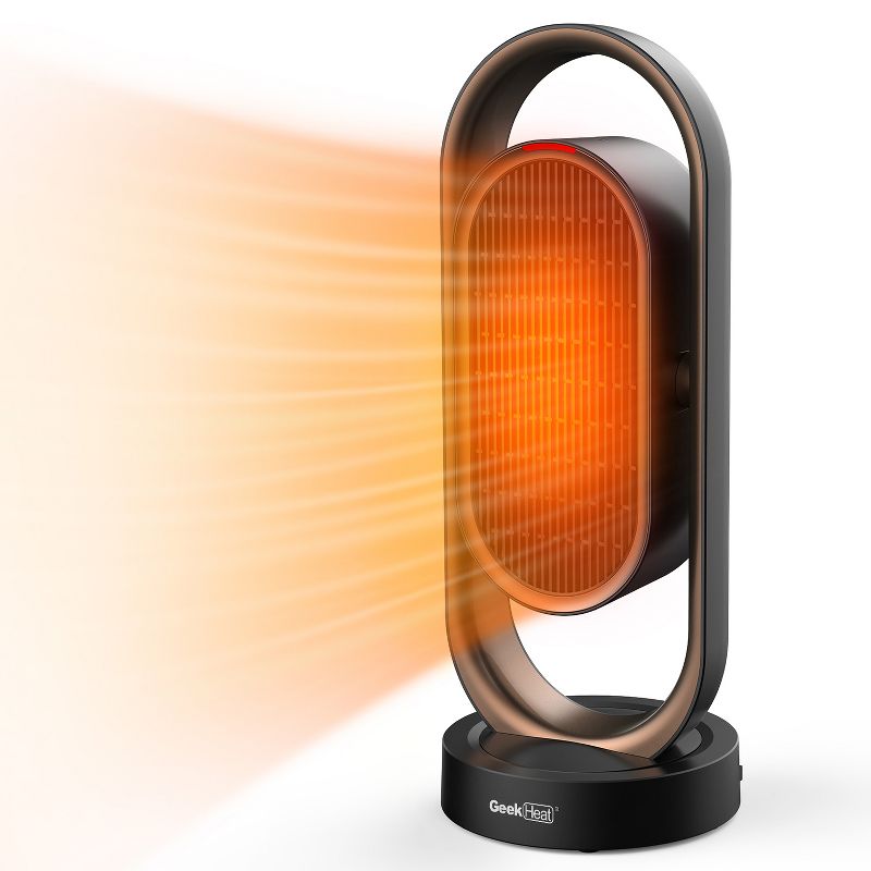 Geek Heat Portable Whole Room Tower Ceramic Heater with Overheat Protection for Home, Office, Living Room, and Bedroom, Black (2 Pack)