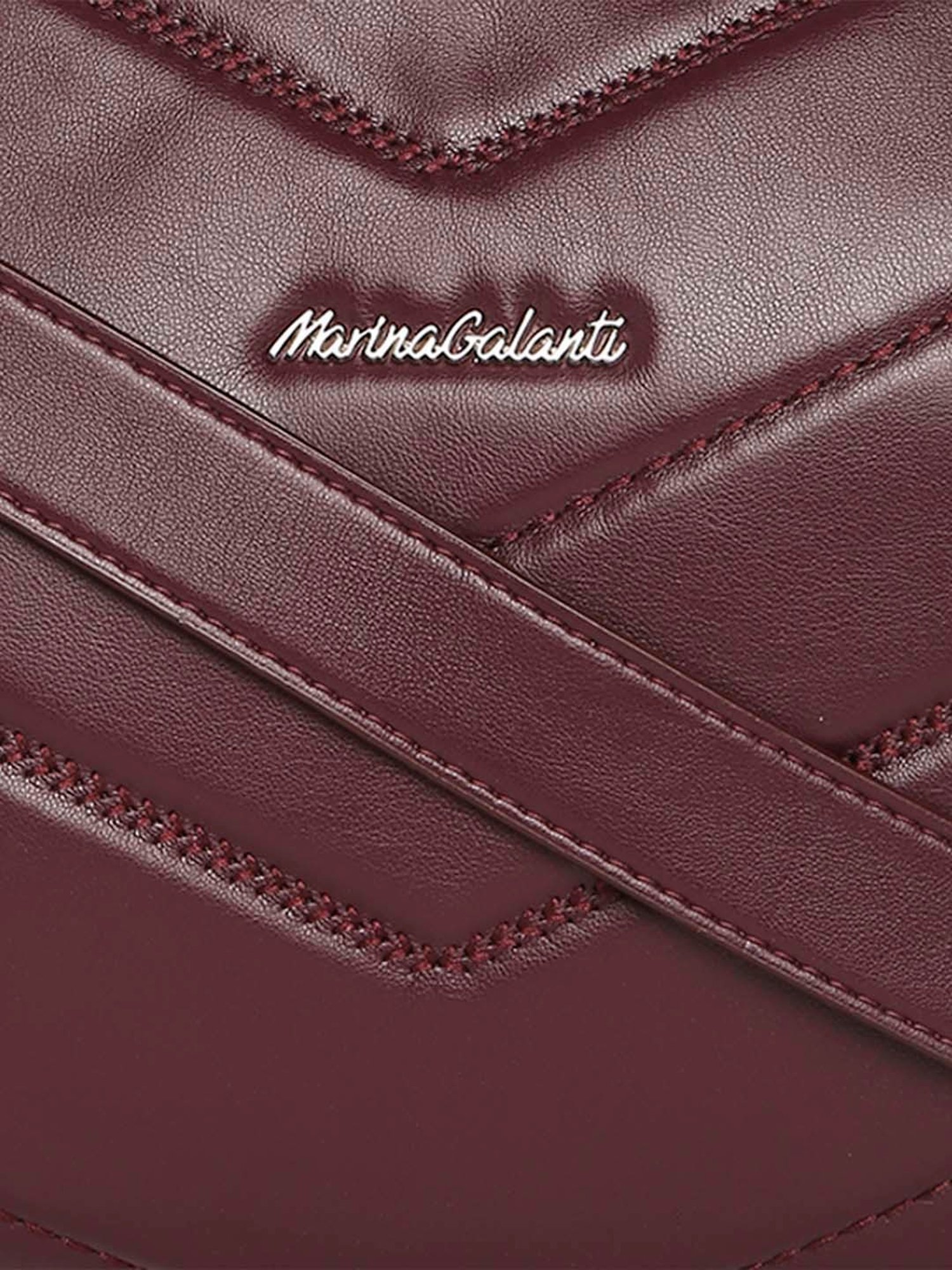 Marina Galanti Maroon Quilted Medium Sling Handbag