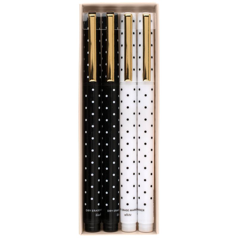 4pk Dry Erase White & Black Markers - Sugar Paper™