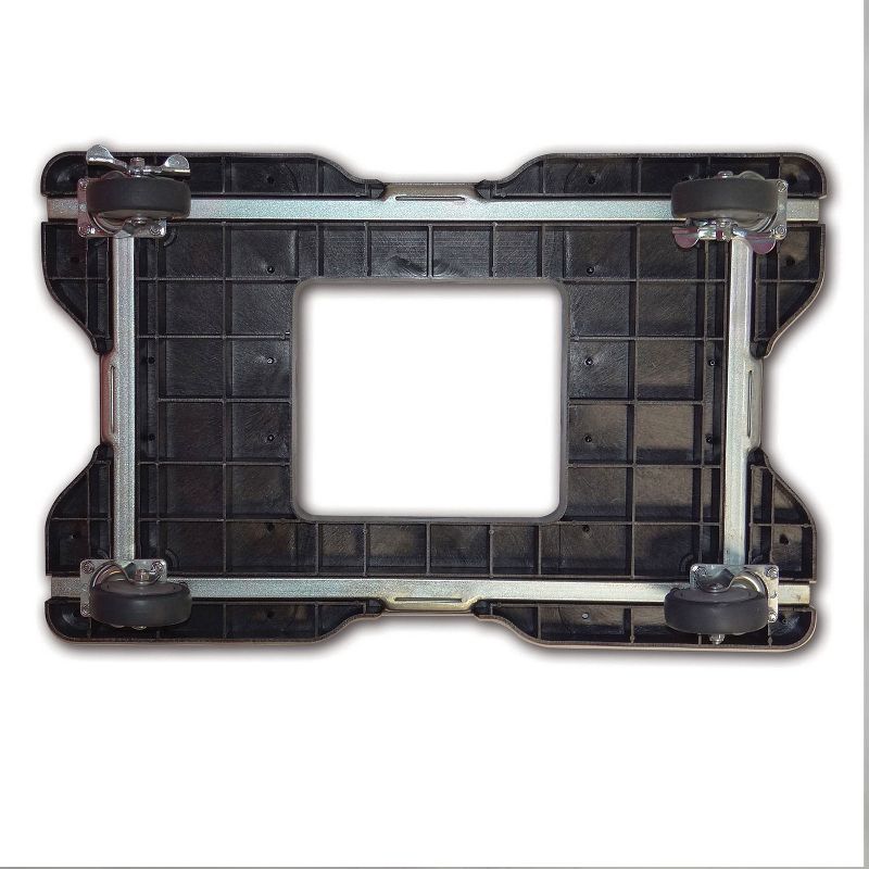 Snap Loc 1,500 lb Capacity Industrial Strength E Track Dolly Black, Heavy Duty 4 in Polyurethane Swivel Non Marking Caster Wheels