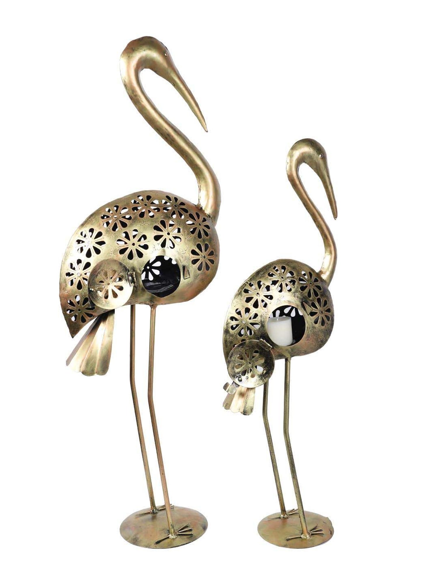 Aapno Rajasthan Golden Metal Bagula Light Jali - Set of 2