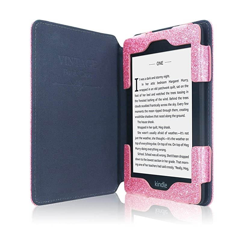 Case Fits AllNew Kindle 10th Generation 2019 and 8th Gen 2016 ONLY NOT FIT Kindle PaperwhiteKindle Oasis Folio Smart Leather Cover with Auto Wake Sleep Front Pocket Glitter Pink