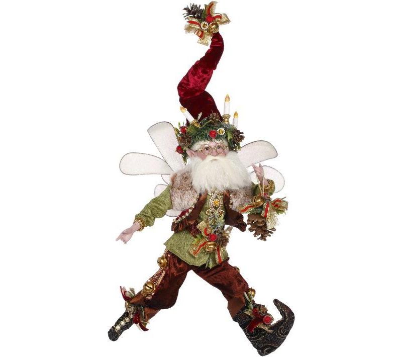 Mark Roberts Products 21" Red, White, and Green Holiday Decoration Pinecone Christmas Fairy Figure