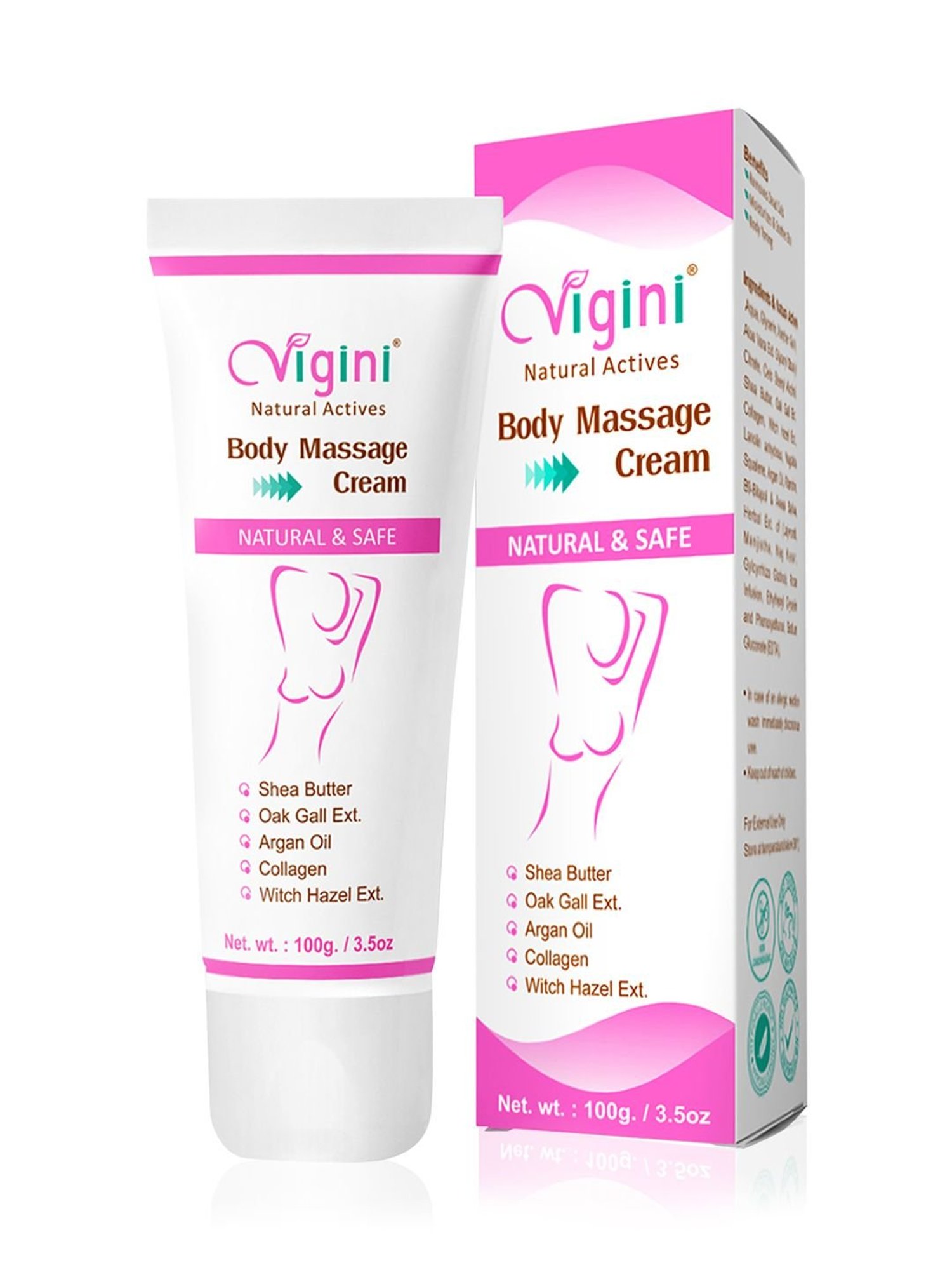 Vigini 100% Natural Actives Breast Body Massage Cream - 100 gm