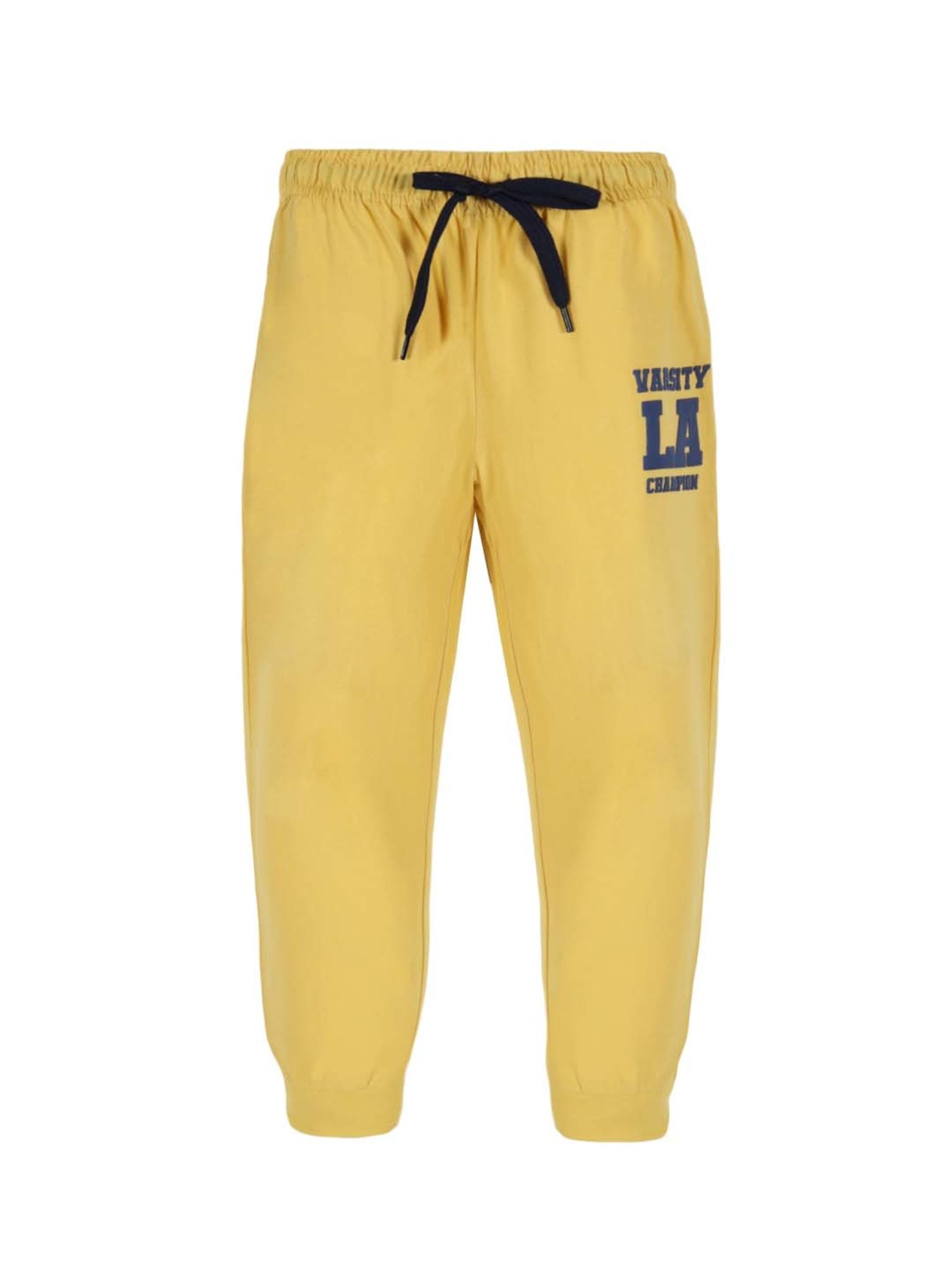 Plum Tree Kids Green & Yellow Cotton Printed Joggers (Pack of 2)