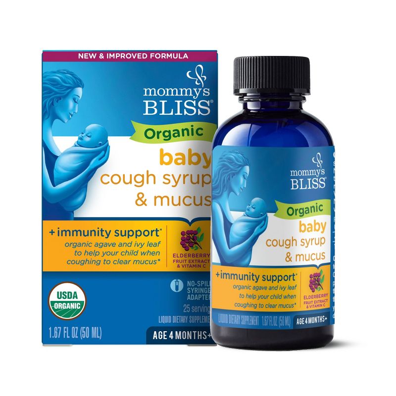 Mommy's Bliss Organic Baby Cough & Mucus Relief Syrup - Elderberry - 1.67 fl oz