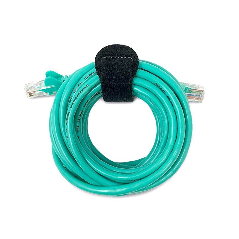 SelfGripping Storage Straps Black 40 Pack 20 4 Straps 20 8 Straps Reusable Hook and Loop Cord Organizer Cable Ties for Cord Management and Organization