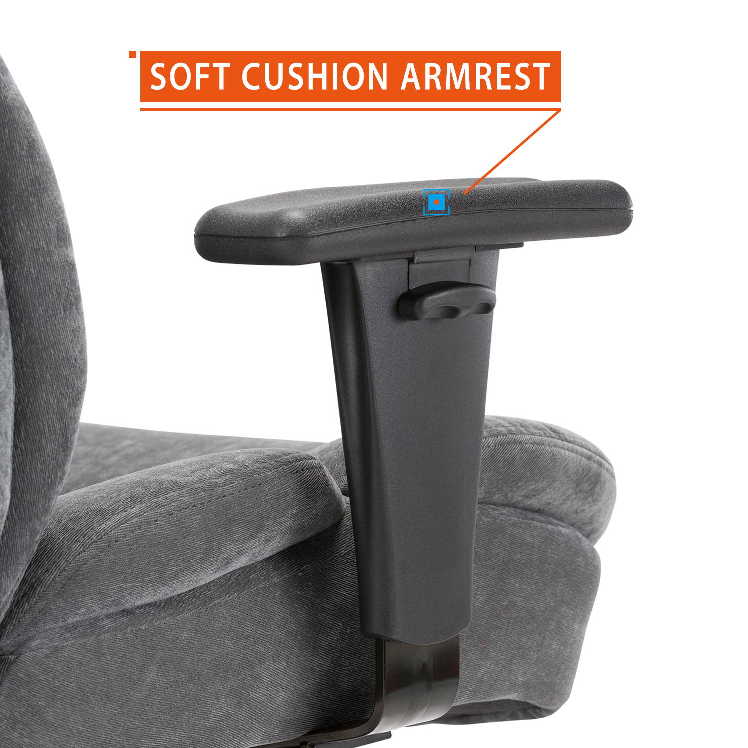 CLATINA Ergonomic Big & Tall Executive Office Chair with Upholstered Swivel 400lbs High Capacity Adjustable Height Thick Padding Headrest and Armrest for Home BIFMA Certified