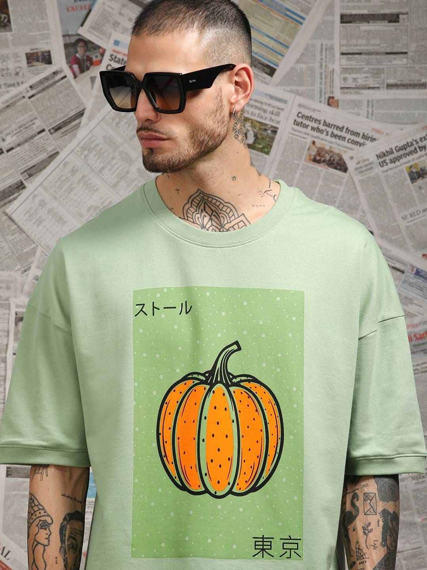 Dillinger Green Loose Fit Printed Unisex T-Shirt