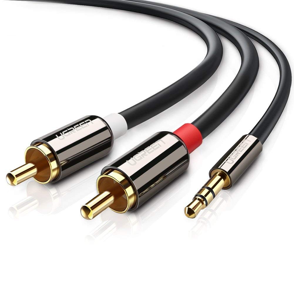 LUOM 3.5mm to 2RCA Audio Auxiliary Stereo Y Splitter Cable (10ft)