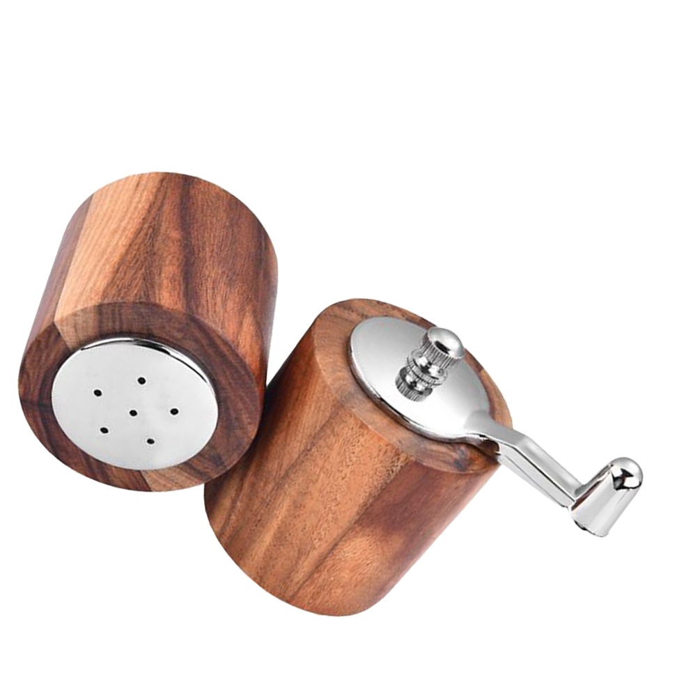 Wooden Pepper Spice Mill Grinder and Salt Shaker Manual Pepper Grinder Kitchen Grinder Tool Spice Jar Seasoning Bottle (Grinder)