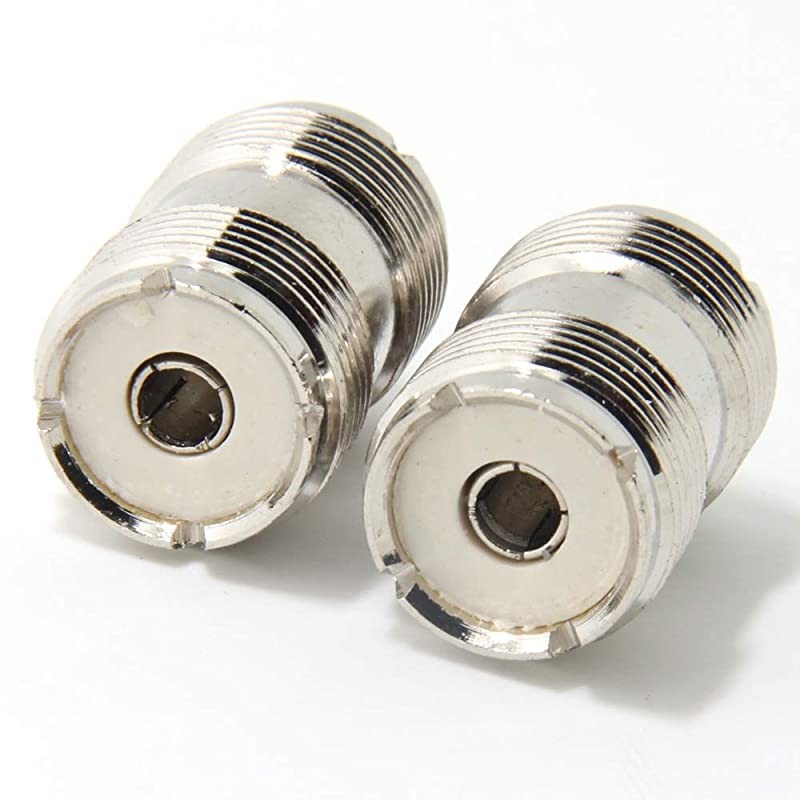 2Pack SO239 PL259 UHF Female to Female Coax Cable Barrel Adapter Connector PL259 Coupler Plug for CB HAM Radio Antenna SWR Meter