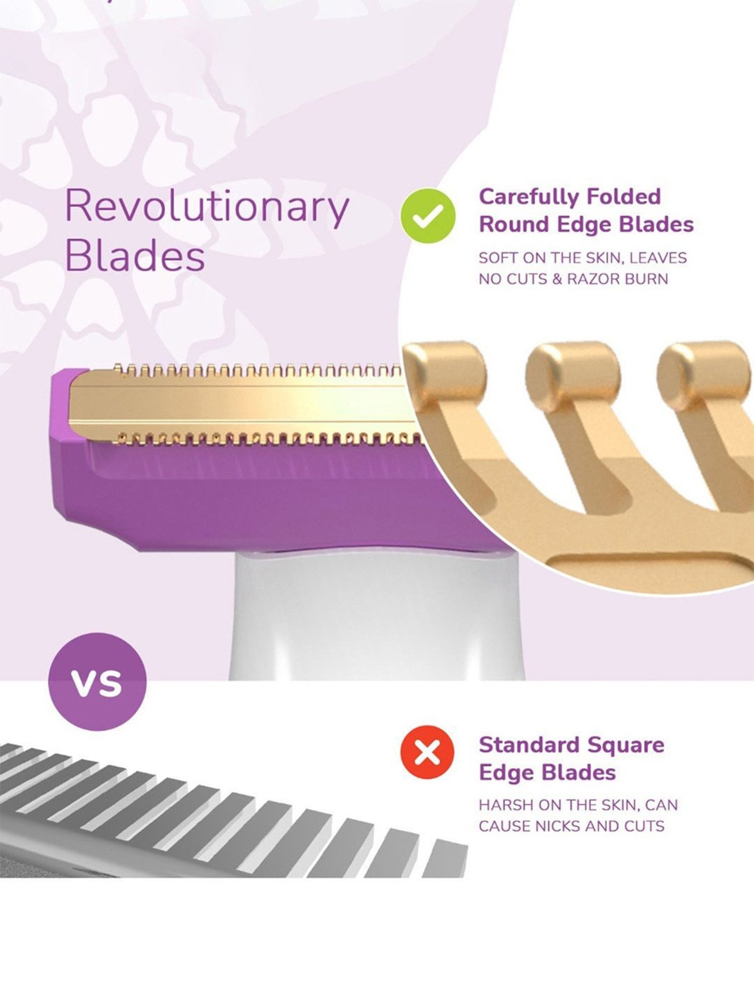 Caresmith Bloom Bikini Trimmer for Women Extra Shaver Head for Smoother Finish (Lavender)