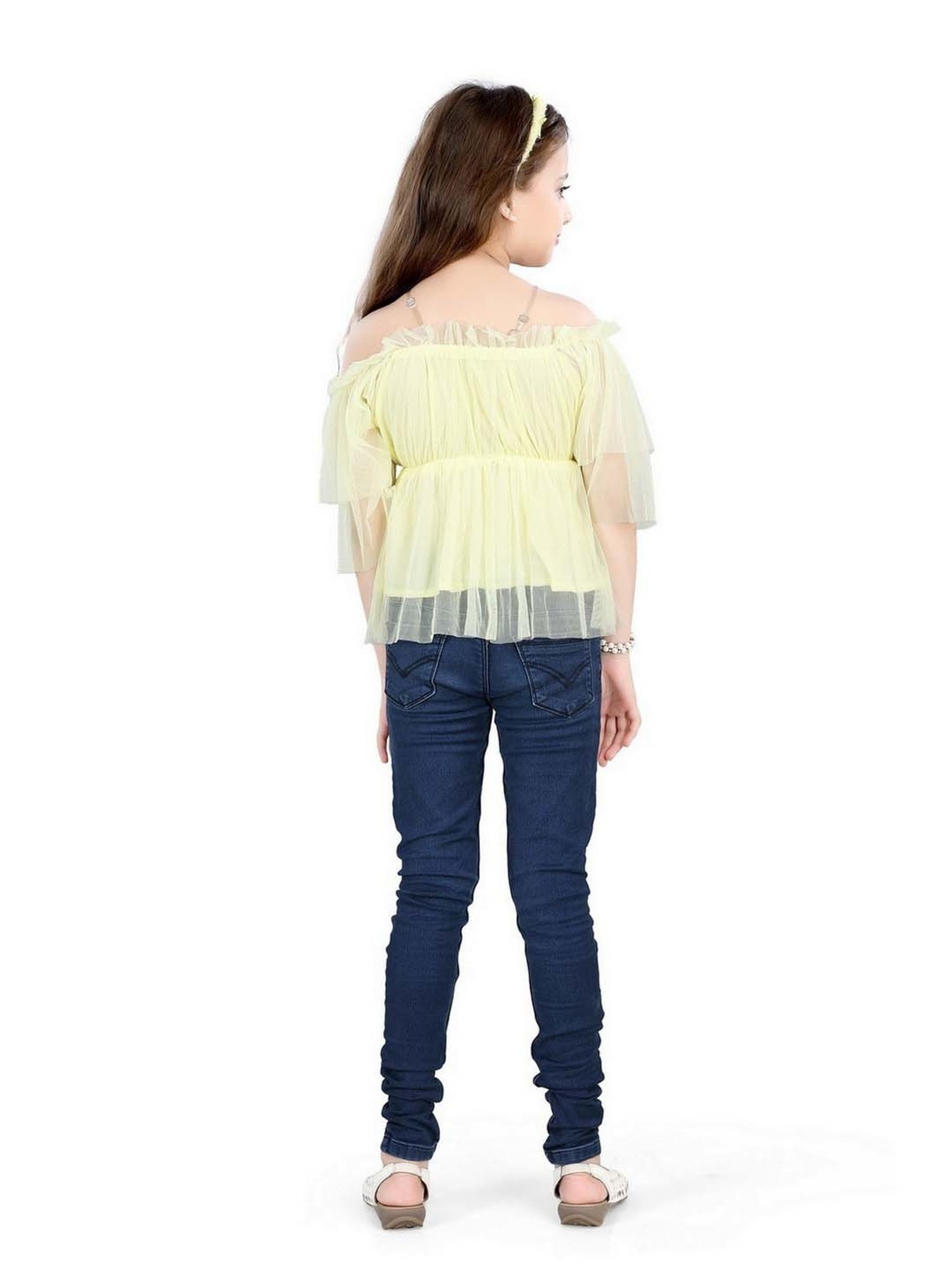 poplins Kids Yellow Cotton Regular Fit Top