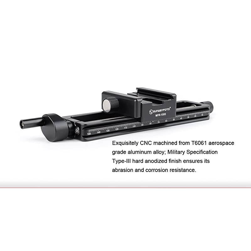 MFR-150S Wormdrive Macro Rail w Arca / RRS Compatible Clamp for Precision Focus