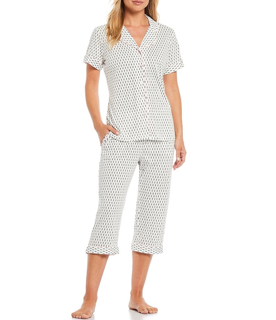 Miss Elaine Geometric Printed Luxe Knit Coordinating Pajama Set